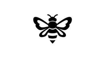 Monochromatic Bee Icon Simple Bee Silhouette vector