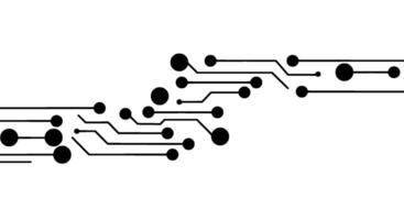 Abstract Black Circuit Board Lines and Nodes vector