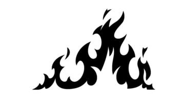 Abstract Black Flame Design Element vector