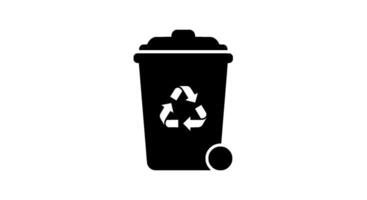 Recycling Bin Icon Simple Wheeled Design vector