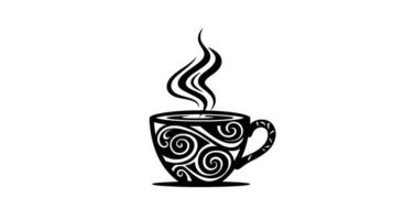 Ornate Spiral Coffee Cup Design vector