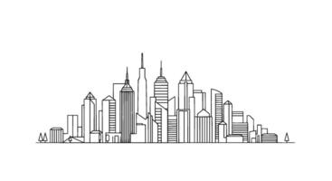 Linear Cityscape Skyline Minimalist Designalt vector