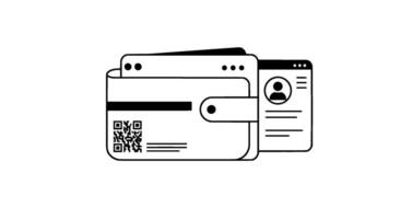 Digital Wallet with QR Code and Profile vector