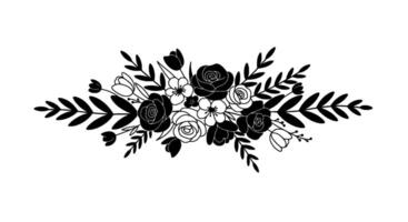 Monochromatic Floral Arrangement with Roses and Sprigs vector