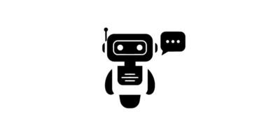 Monochrome Robot Chatbot Icon vector