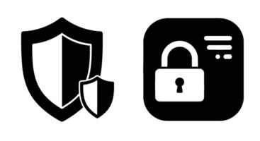 Data Security Icons Shield and Padlock vector