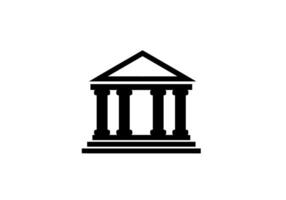 FourPillar Temple Icon Classic Architecture Symbol vector