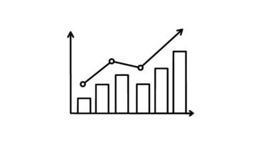 Simple Line Bar Graph, Growth Chart, Data Visualization vector