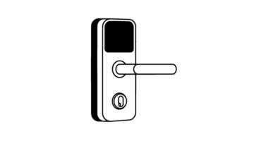 Digital Door Lock Icon, Fingerprint Scanner vector