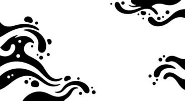 Abstract Black Ink Splashes Corner Frame vector
