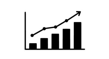 Ascending Bar Graph with Curve Trendline vector