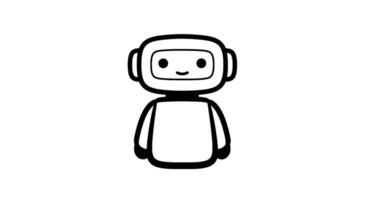 Simple Happy Robot Character Icon vector