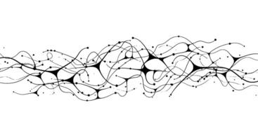 Abstract Black Wavy Lines with Dots Pattern vector