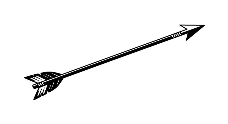 Monochrome Arrow with Notched Fletching