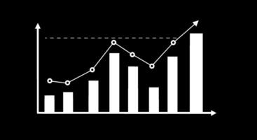 Bar Chart with Trending Line, Growth Indicator vector