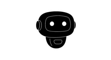 Monochrome Robot Head Icon Design vector
