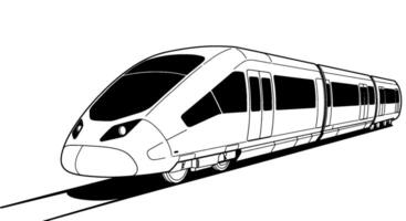 HighSpeed Train Line Art Monochrome Railway vector