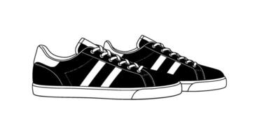 Monochromatic Sneaker Illustration vector
