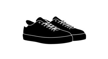 Monochromatic Platform Sneakers Icon vector