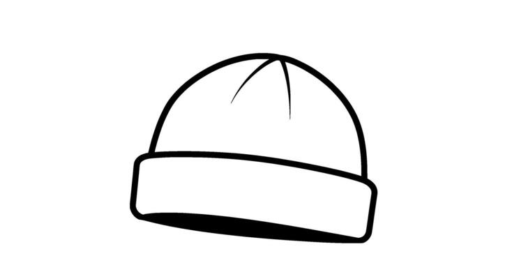 Simple Line Art Beanie Hat Icon