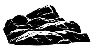 Monochromatic Mountain Range Silhouette vector