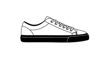 Monochromatic Platform Sneaker Outline vector