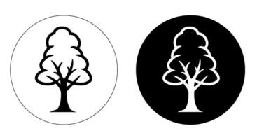 Oval Tree Icon Black and White Minimalist Design vector
