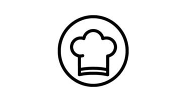 Chef Hat Icon in Oval Frame vector
