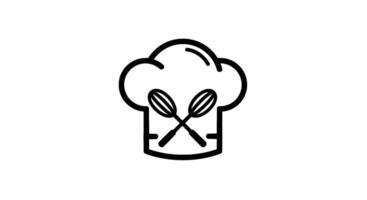 Chef Hat Whisk Icon, Crossed Whiskers vector
