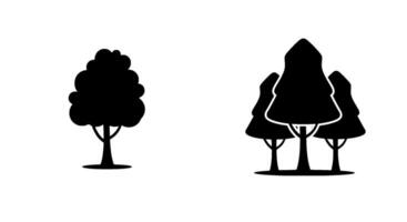 Single and Triple Tree Silhouettes vector