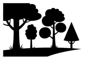 Silhouette Tree Trio Deciduous, Round, Conical vector