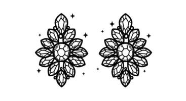 Geometric Crystal Dangle Earrings Design vector
