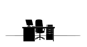 Simple Office Desk Setup Icon vector