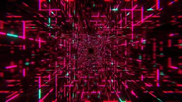 Pink and Turquoise Simple Square Cyber Tunnel Background VJ Loop in 4K video