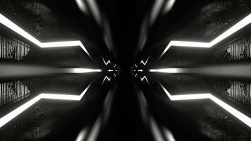 White Cyber Tunnel with Flowing Zigzag Light Background VJ Loop in 4K video