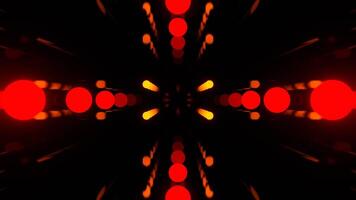 Red and Orange Corridor with Neon Flashing Dots Background VJ Loop in 4K video
