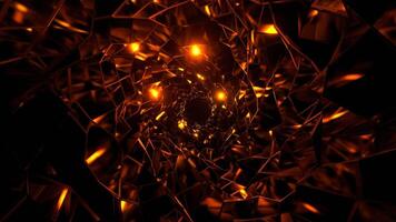 laranja abstrato espiral poligonal quebrado vidro túnel fundo vj ciclo dentro 4k video