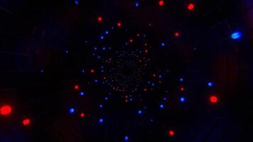 Pink and Blue Elegant Abstract Corridor with Flashing Light Bulbs Background VJ Loop in 4K video