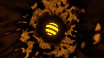 Orange Fantasy Portal with A Glowing Spherical Artifact Background VJ Loop in 4K video