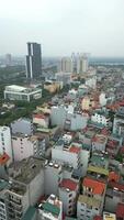 Aerial view of Hanoi city skyline with dense urban buildings in Vietnam. video