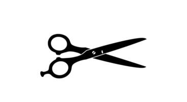 Simple Black Scissors Icon, Hairdressing Tool vector