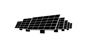 Solar Panel Array Icon Monochromatic Grid vector
