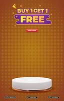 sale discount template banner with blank space 3d podium social media post product sale with abstract gradient background design vector