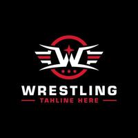 Professional Wrestling Company Logo Design with Initial W vector