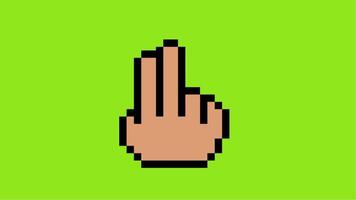 Hand counting from 1 to 5 with fingers pixel animation video