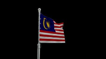 Malaysian Flag Waving in the Wind 3D Animation Loop video