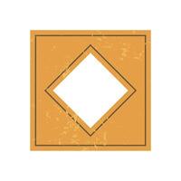 Brutalist abstract shape with grunge texture. Geometric figure and icon in a flat style. Modern element, symbol, and graphic, ideal for contemporary design creative projects. vector