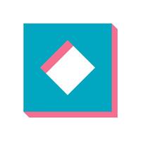 Brutalist abstract shape icon. Bold figure in flat design style. Geometric symbol with shadow, modern element of brutalism, y2k aesthetic, perfect for contemporary graphic applications. vector