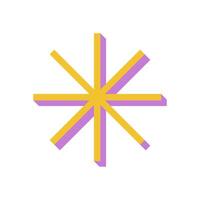 Bold star icon in modern style. Abstract shape element with a flat design. This star figure features y2k aesthetics, brutalism, and a unique shadow. Ideal for contemporary projects, graphic designs, vector
