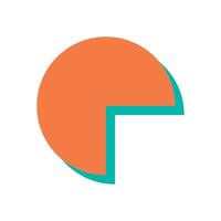 Brutalist abstract shape with shadow. Modern flat figure, minimal element of brutalism. This design features a bold circle symbol, ideal for contemporary projects and y2k aesthetics. vector